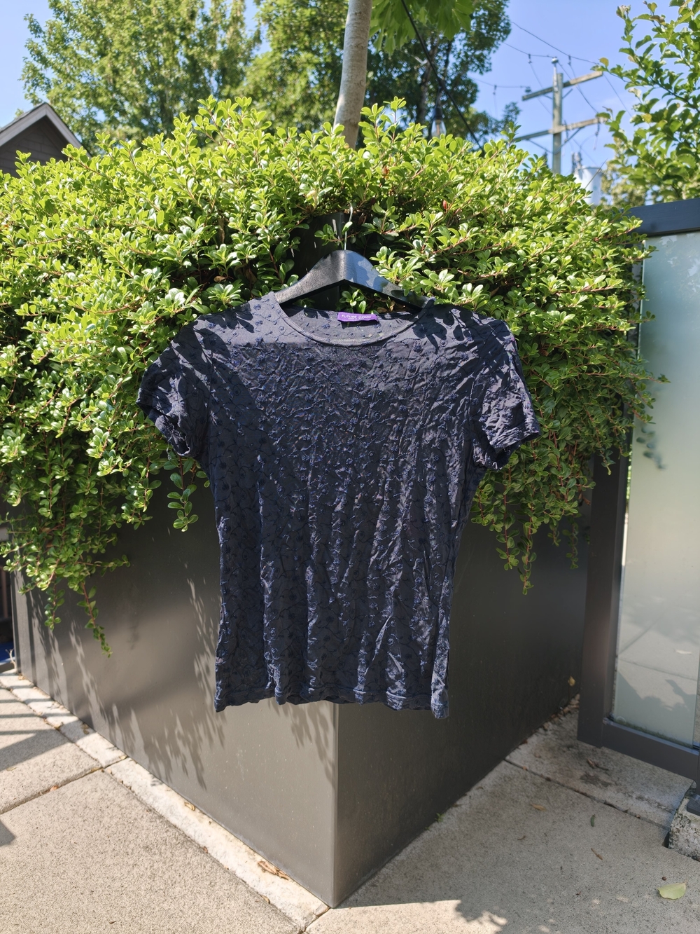 Mint condition Future Ozbek 90s vintage Black Sheer Embroidered tee